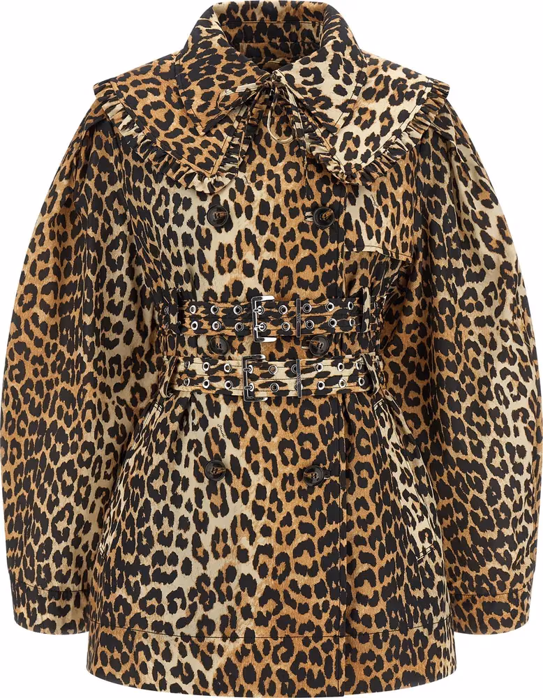 Ganni Brown Recycled Polyamide Coat