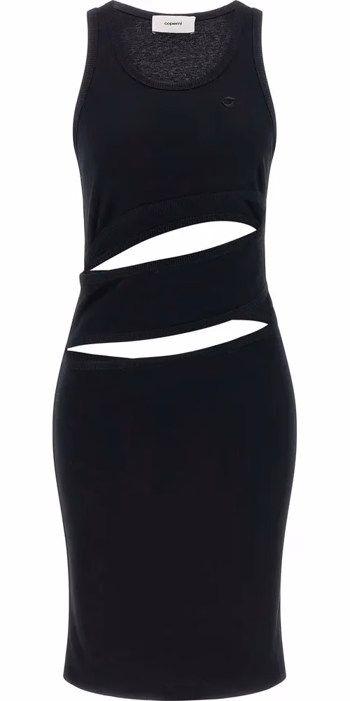 Coperni Black Organic Cotton Short Dress