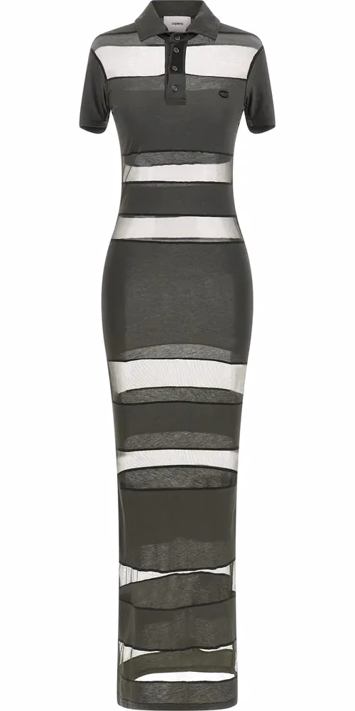 Coperni Bicolor Cotton Long Dress