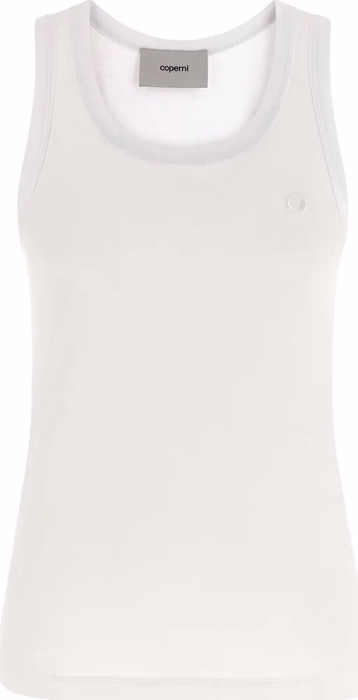 Coperni White Cotton Sleeveles T-Shirt