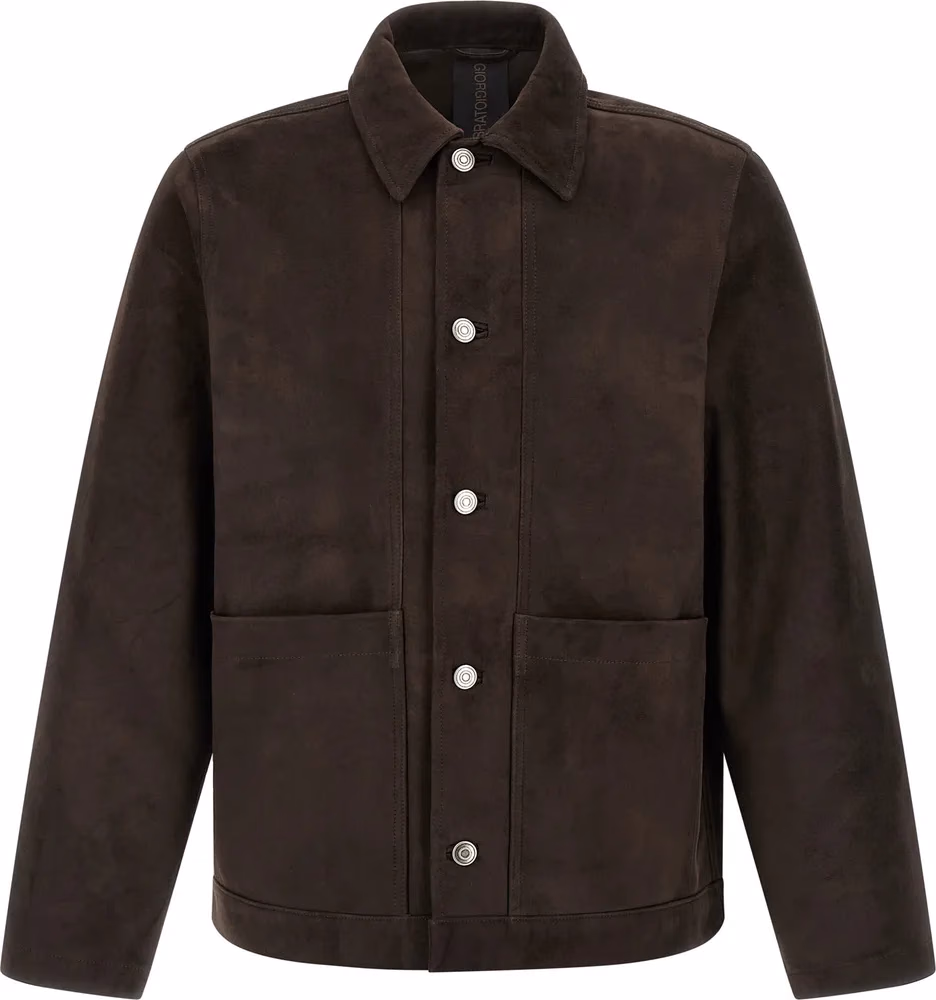 GIORGIO BRATO Brown Suede Leather Leather Jacket