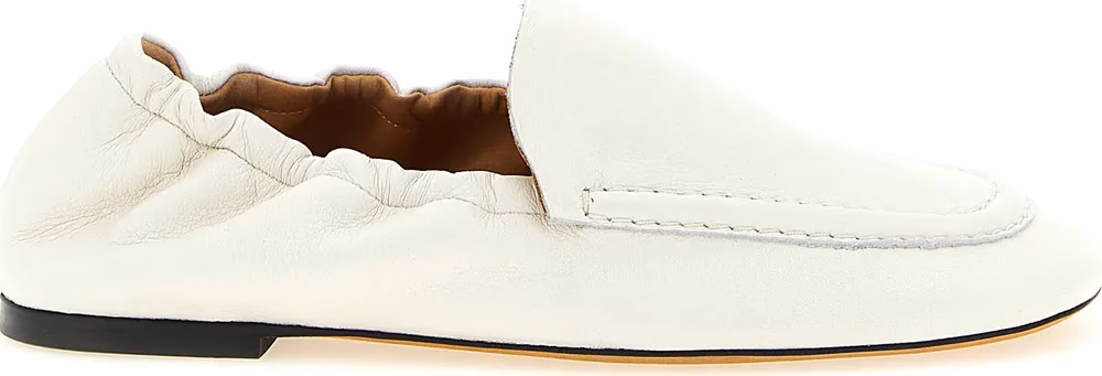 ODISSI White Lamb Leather Slip-On Loafers