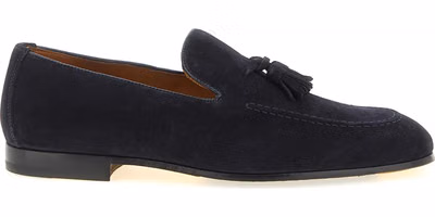 Blue Calfskin Slip-On Loafers