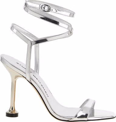 Silver Polyethylene Stiletto Heel Sandals