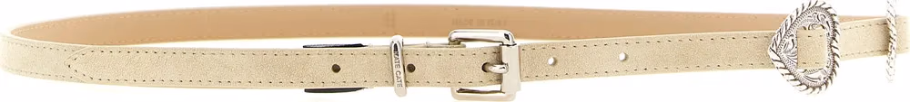 KATE CATE Beige Calfskin Thin Belt