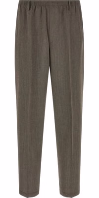 Brown Virgin Wool Casual Pants