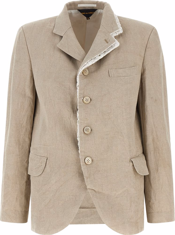 Comme Des Garçons Beige Linen Blazer
