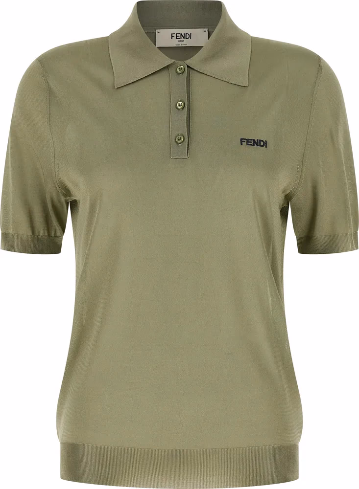 Fendi Bicolor Viscose Polo Shirt
