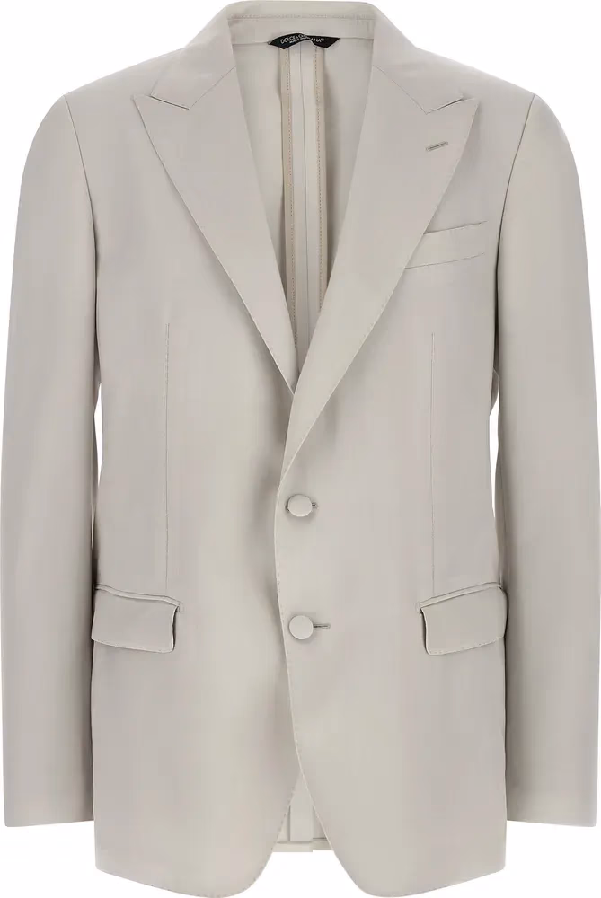 Dolce & Gabbana Gray Virgin Wool Blazer