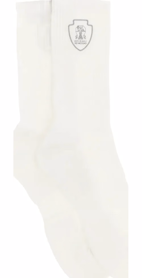 Brunello Cucinelli White Cotton Socks