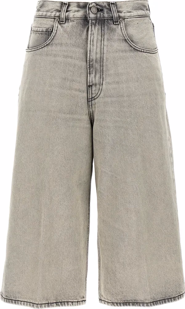 Haikure White Cotton Bermuda Shorts