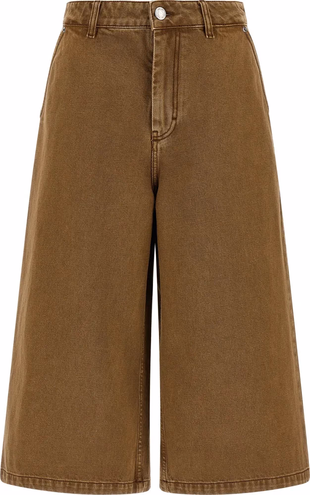 Ami Paris Brown Cotton Bermuda Shorts