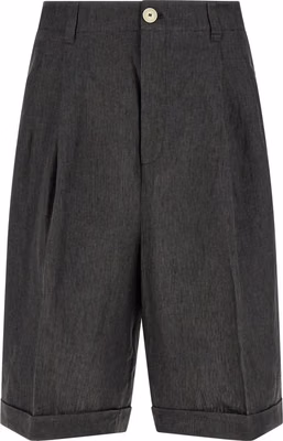 Gray Linen Bermuda Shorts