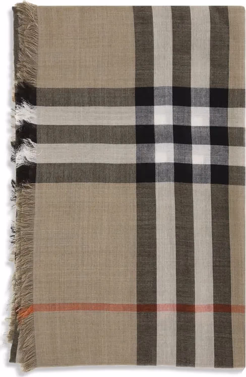 Burberry Beige Wool Oves Aries Scarf