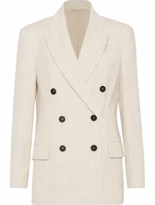 Brunello Cucinelli White Cotton Blazer