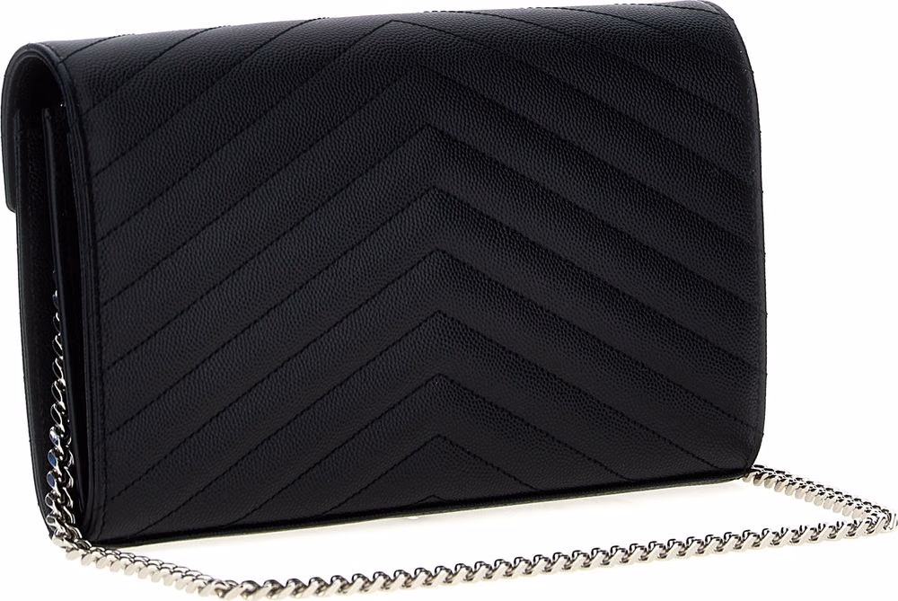 Saint Laurent Black Calfskin Clutch Bag