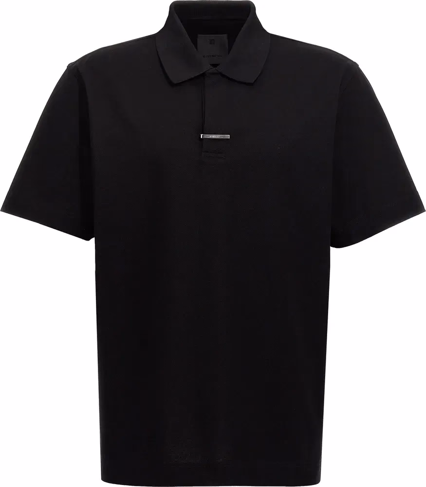 Givenchy Black Cotton Polo Shirt