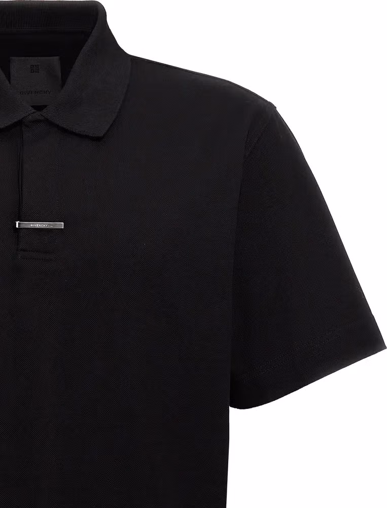Givenchy Black Cotton Polo Shirt