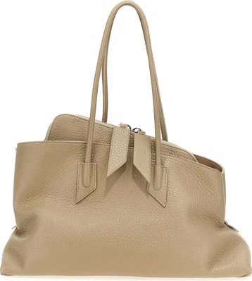 Beige Calfskin Shoulder Bag