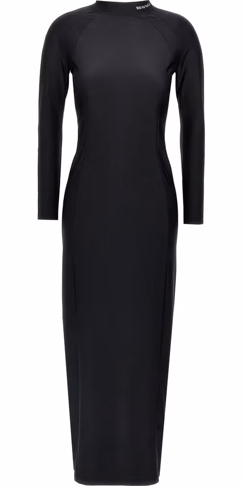 T BY ALEXANDER WANG Black Nylon Midi Dress