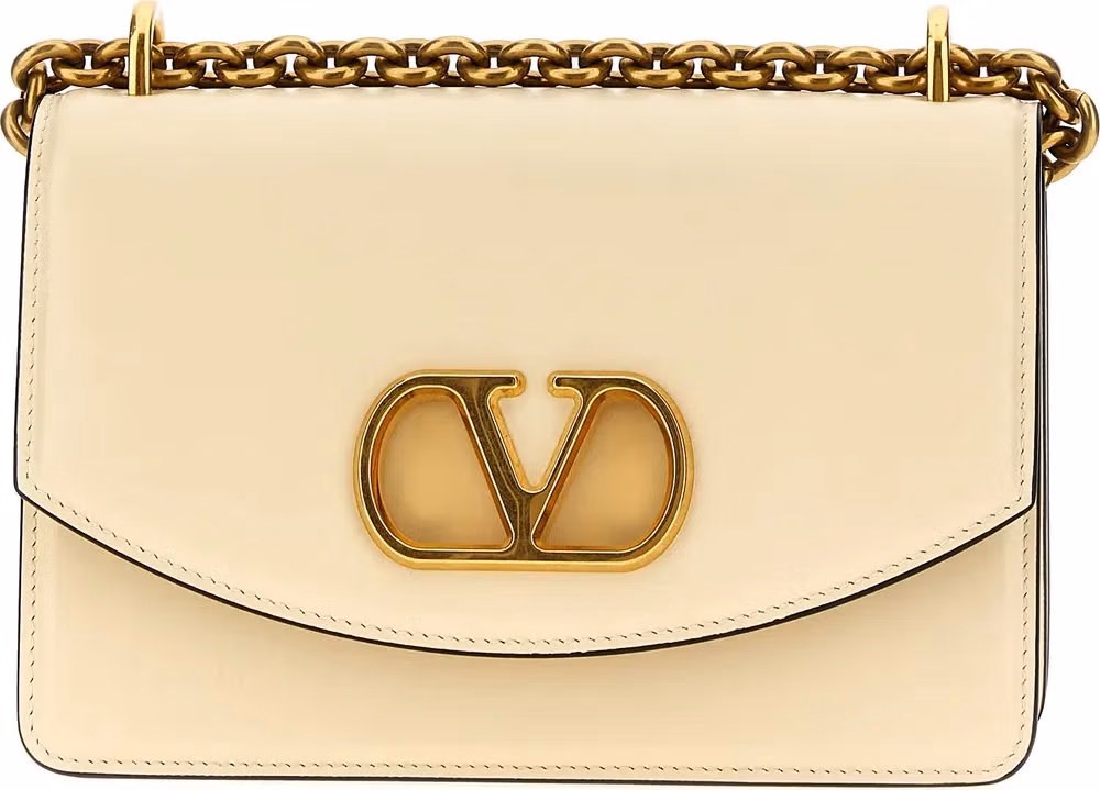 Valentino Garavani White Calfskin Shoulder Bag