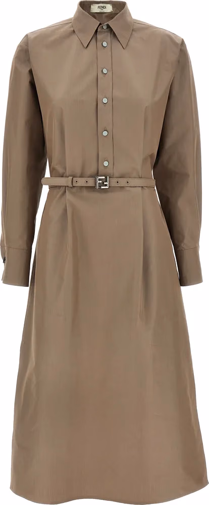 Fendi Gray Cotton Midi Dress
