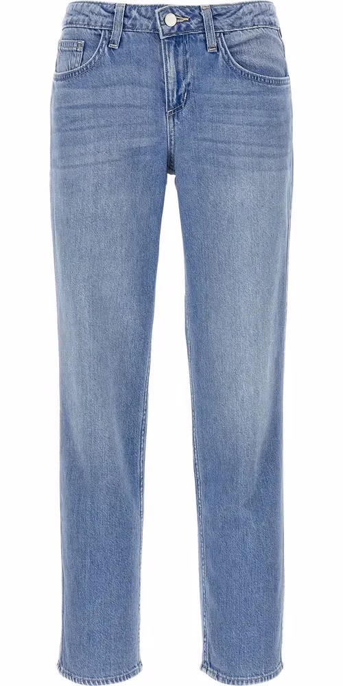 L'Agence Blue Cotton Straight-Leg Jeans