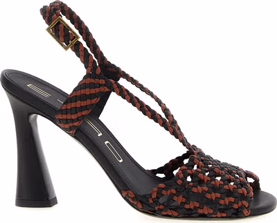 Brown Polyethylene Stiletto Heel Sandals