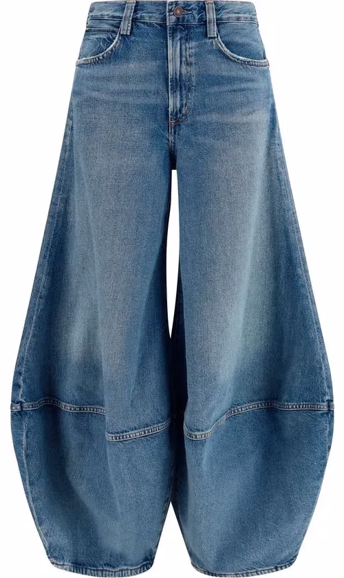 Agolde Blue Cotton Relaxed Fit Jeans