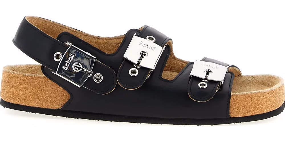 Balenciaga Black Calfskin Flat Sandals