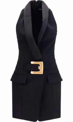 Black Wool Oves Aries Casual Dress