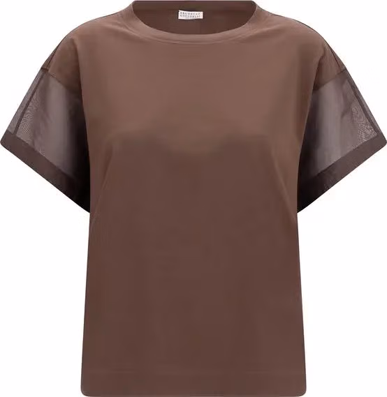 Brunello Cucinelli Brown Cotton T-Shirt