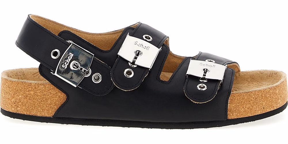 Balenciaga Black Calfskin Flat Sandals