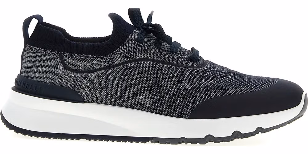Brunello Cucinelli Blue Cotton Athletic Sneakers