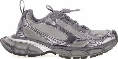 Gray Polyester Athletic Sneakers