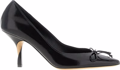 Black Cowhide High Heel Pumps