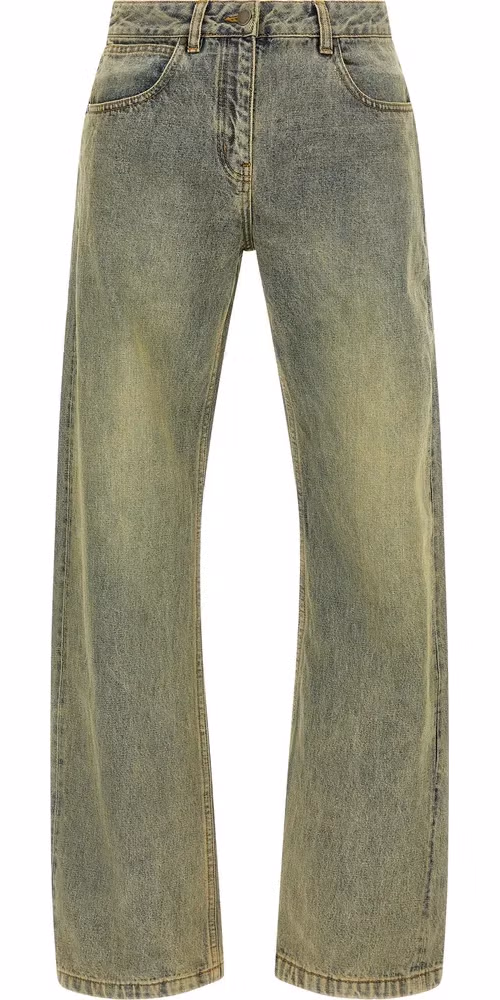 Entire Studios Bicolor Cotton Straight-Leg Jeans