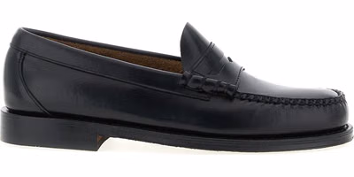 Black Cowhide Slip-On Loafers