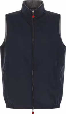 Blue Cotton Sleeveless Jacket