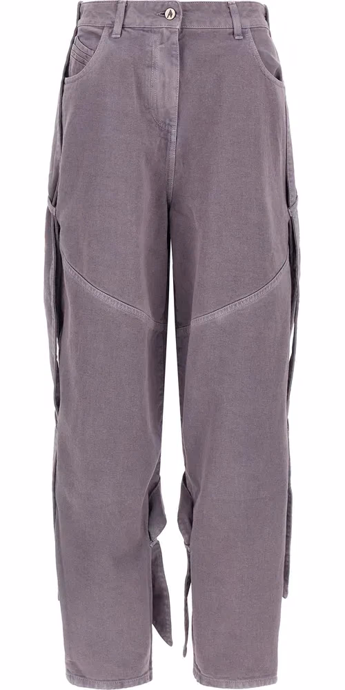 The Attico Purple Cotton Cargo Pants
