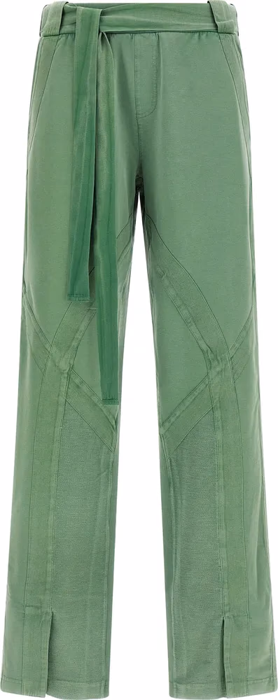 The Attico Bicolor Cotton Casual Pants