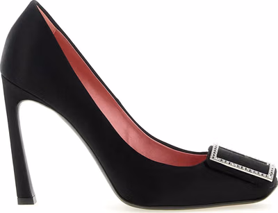 Black Viscose High Heel Pumps