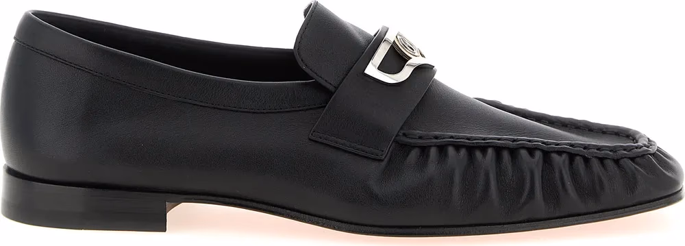 Christian Louboutin Black Calfskin Slip-On Loafers