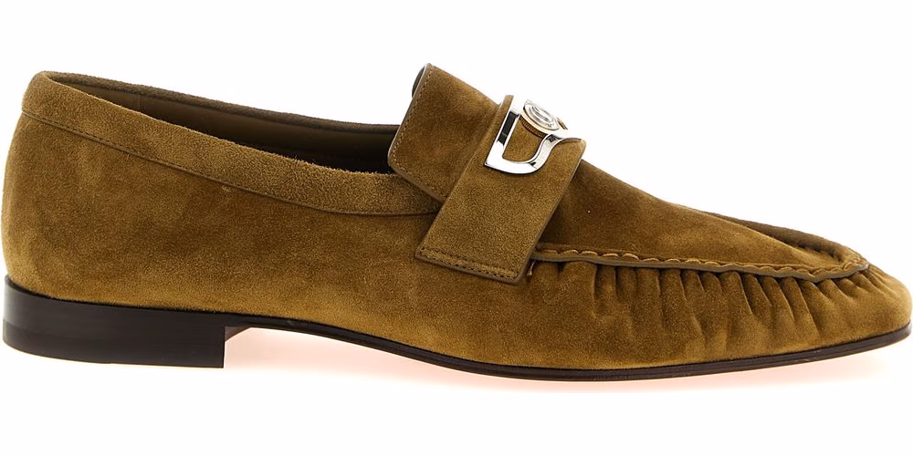 Christian Louboutin Brown Calfskin Slip-On Loafers
