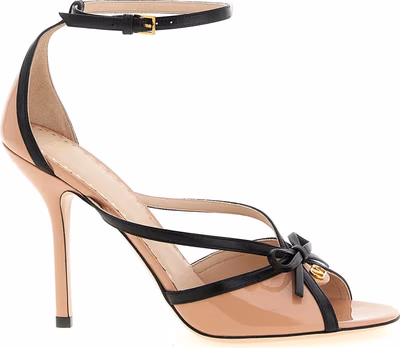 Multicolor Calfskin Stiletto Heel Sandals