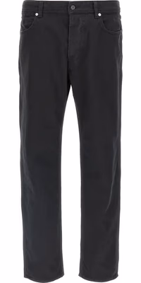 Black Cotton Straight-Leg Jeans