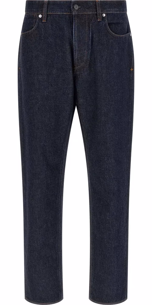 Stone Island Blue Cotton Straight-Leg Jeans