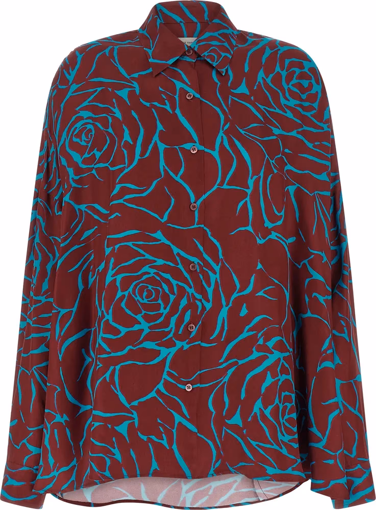 Dries Van Noten Bordeaux Viscose Blouse