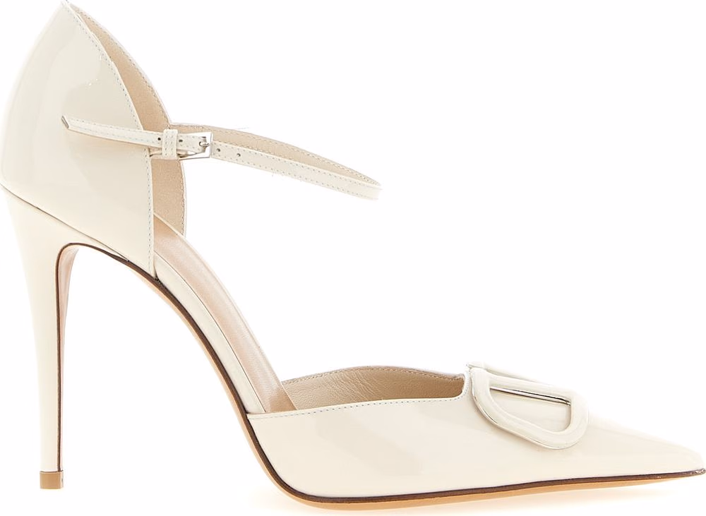 Valentino Garavani White Calfskin High Heel Pumps