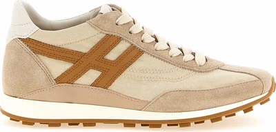 Beige Polyamide Athletic Sneakers